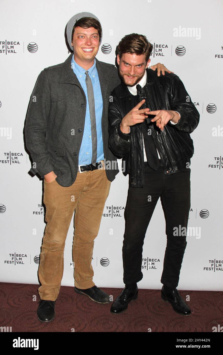 Peter Gilroy et Jake lady assistent à la première « Zombeavers » qui a eu lieu lors du Tribeca film Festival 2014 aux cinémas Bow Tie de Chelsea à New York, aux États-Unis. Banque D'Images