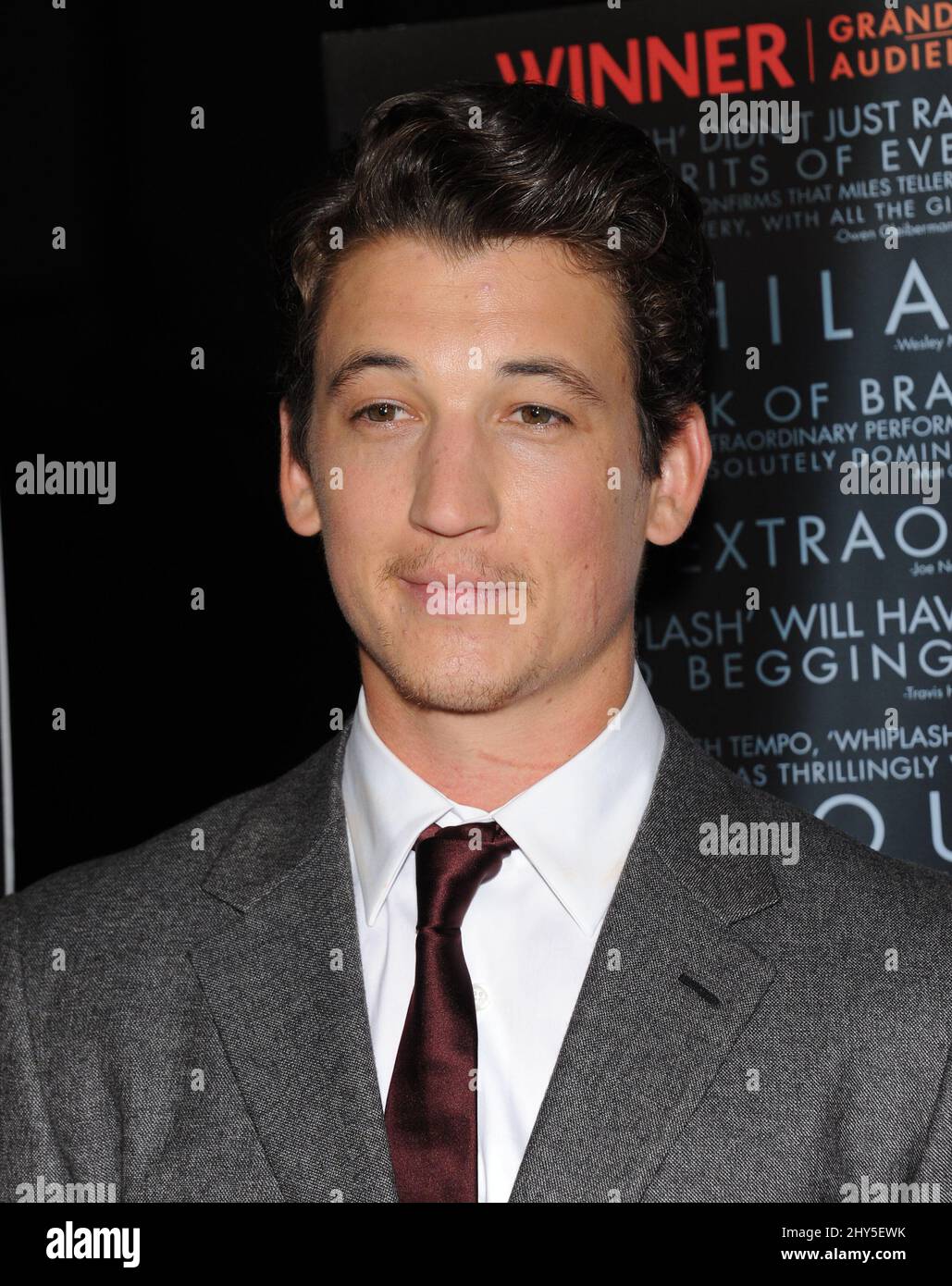 Miles Teller participe à la première de Whiplash à Los Angeles Banque D'Images