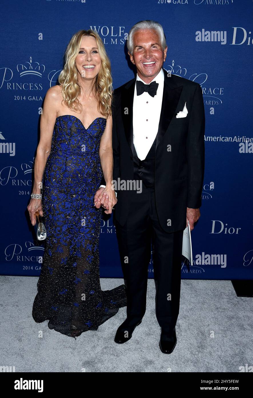 Alana Stewart et George Hamilton participent au gala des prix Princess Grace 2014, à Los Angeles, en Californie. Banque D'Images