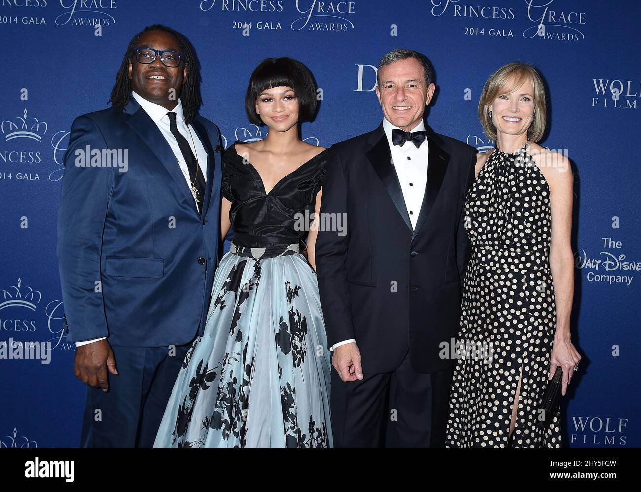 Kazembe Ajamu Coleman, Zendaya Coleman, Bob Iger, Willow Bay assiste au gala des prix Princess Grace 2014, Los Angeles, Californie. Banque D'Images