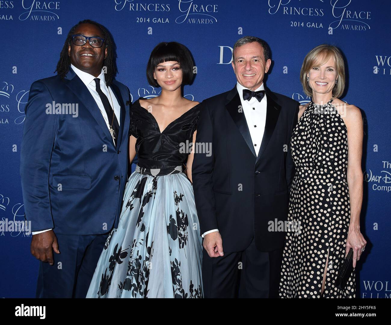 Kazembe Ajamu Coleman, Zendaya Coleman, Bob Iger, Willow Bay assiste au gala des prix Princess Grace 2014, Los Angeles, Californie. Banque D'Images