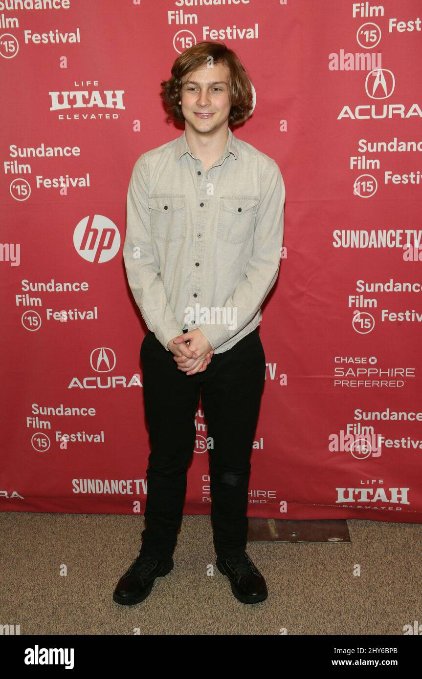 Logan Miller participant au Sundance film Festival 2015 première de L'EXPÉRIENCE DE LA PRISON DE STANFORD tenue au théâtre Eccles Banque D'Images