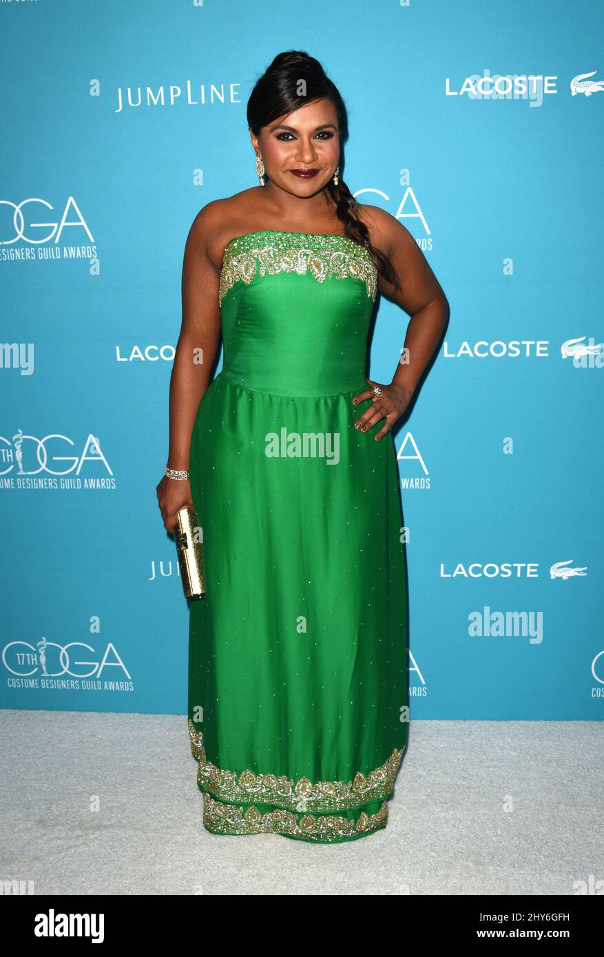 Mindy Kaling a assisté aux Costume Designers Guild Awards 17th qui se sont déroulés à l'hôtel Beverly Hilton de Los Angeles, en Californie. Banque D'Images