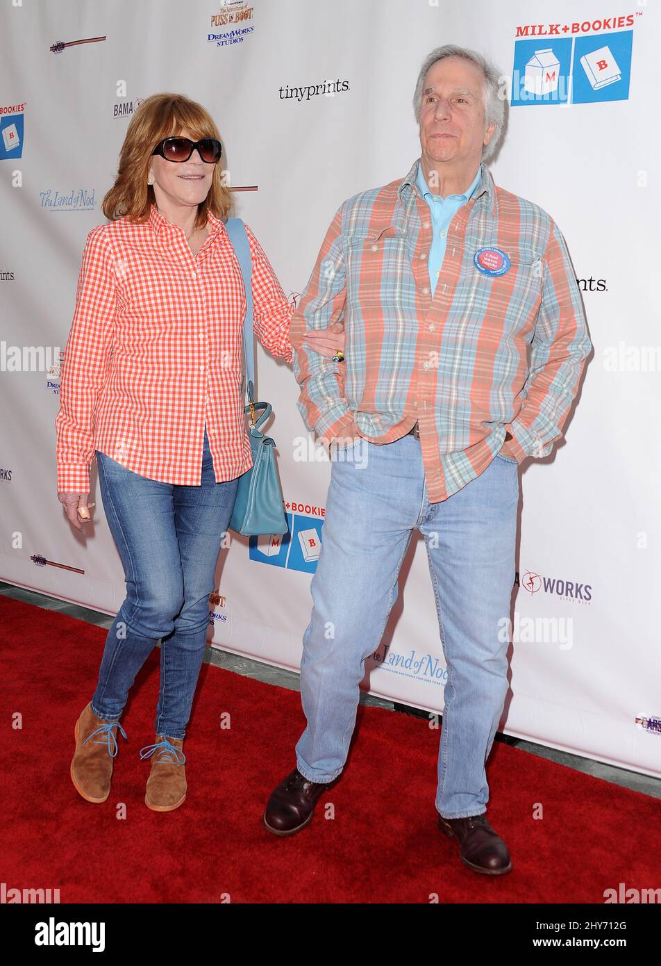 Henry Winkler, Stacey Weitzman participant à la sixième célébration annuelle de l'histoire de Milk+bookies qui s'est tenue au centre culturel de Skirball à Los Angeles, États-Unis. Banque D'Images