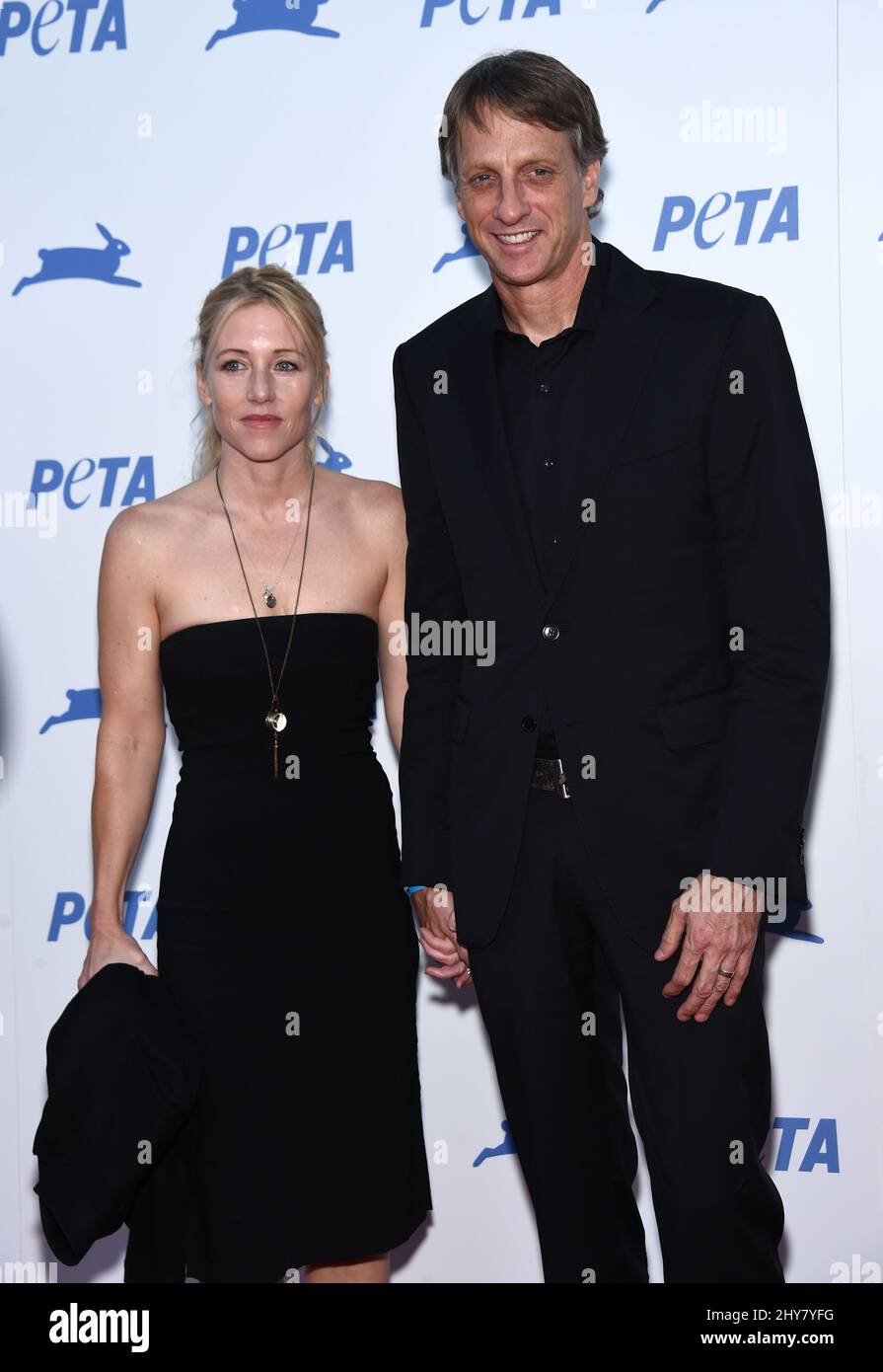 Tony Hawk et Catherine Goodman présents au PETA célèbrent le 35th anniversaire du Palladium. Banque D'Images