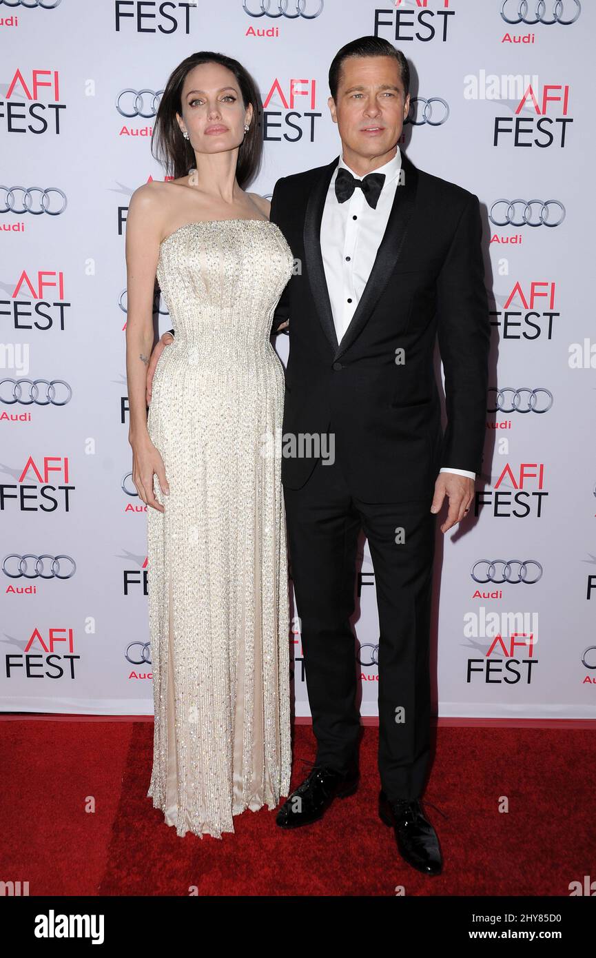 Angelina Jolie, Brad Pitt participant à la soirée d'ouverture de l'AFI FEST 2015 Gala première de 'by the Sea' qui s'est tenue aux théâtres chinois 6 de TCL à Los Angeles, États-Unis. Banque D'Images