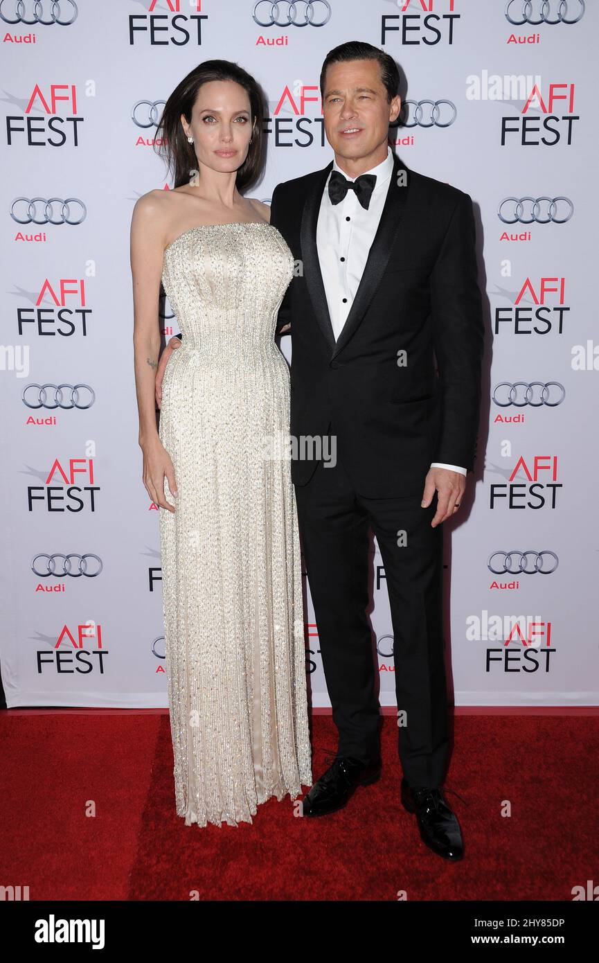 Angelina Jolie, Brad Pitt participant à la soirée d'ouverture de l'AFI FEST 2015 Gala première de 'by the Sea' qui s'est tenue aux théâtres chinois 6 de TCL à Los Angeles, États-Unis. Banque D'Images