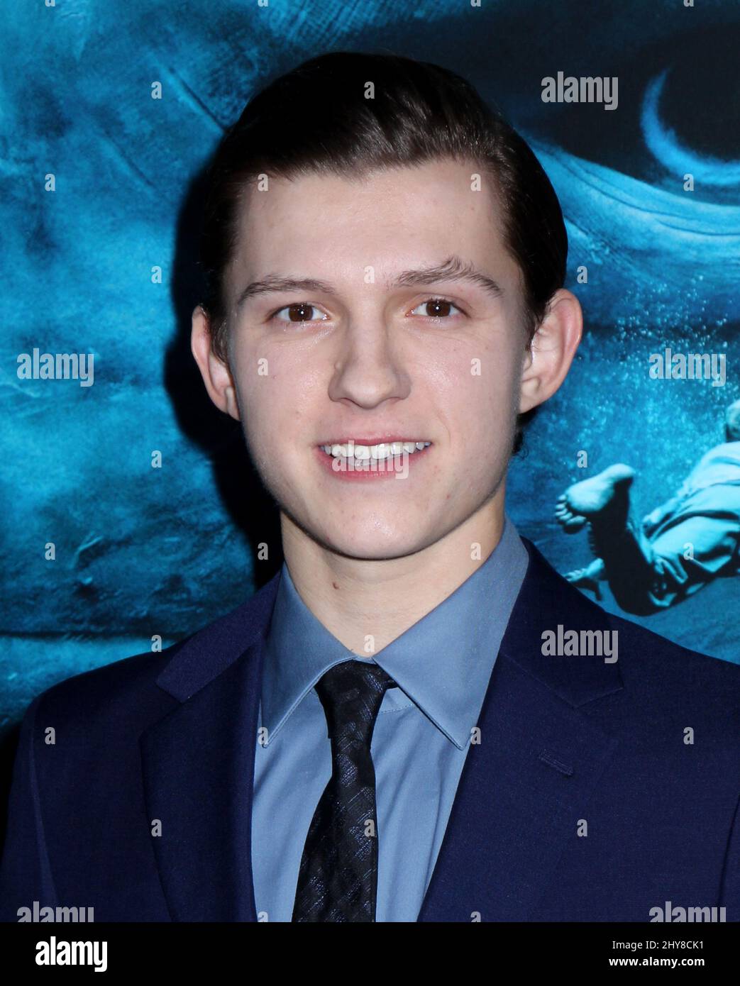 Tom Holland assistant à la première de dans le coeur de la mer à New York. Banque D'Images