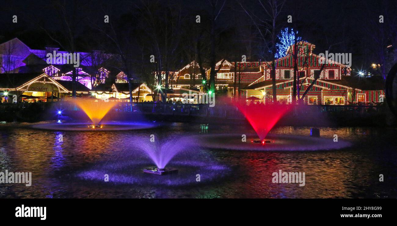 Ambiance Smoky Mountain Christmas à Dollywood 19 décembre 2015 Pigeon Forge, TN. Banque D'Images