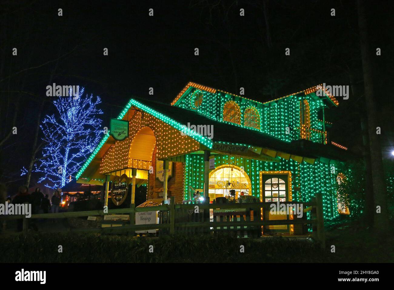 Ambiance Smoky Mountain Christmas à Dollywood 19 décembre 2015 Pigeon Forge, TN. Banque D'Images