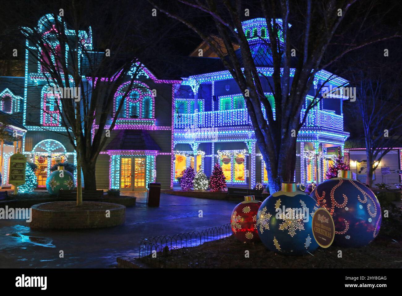 Ambiance Smoky Mountain Christmas à Dollywood 19 décembre 2015 Pigeon Forge, TN. Banque D'Images