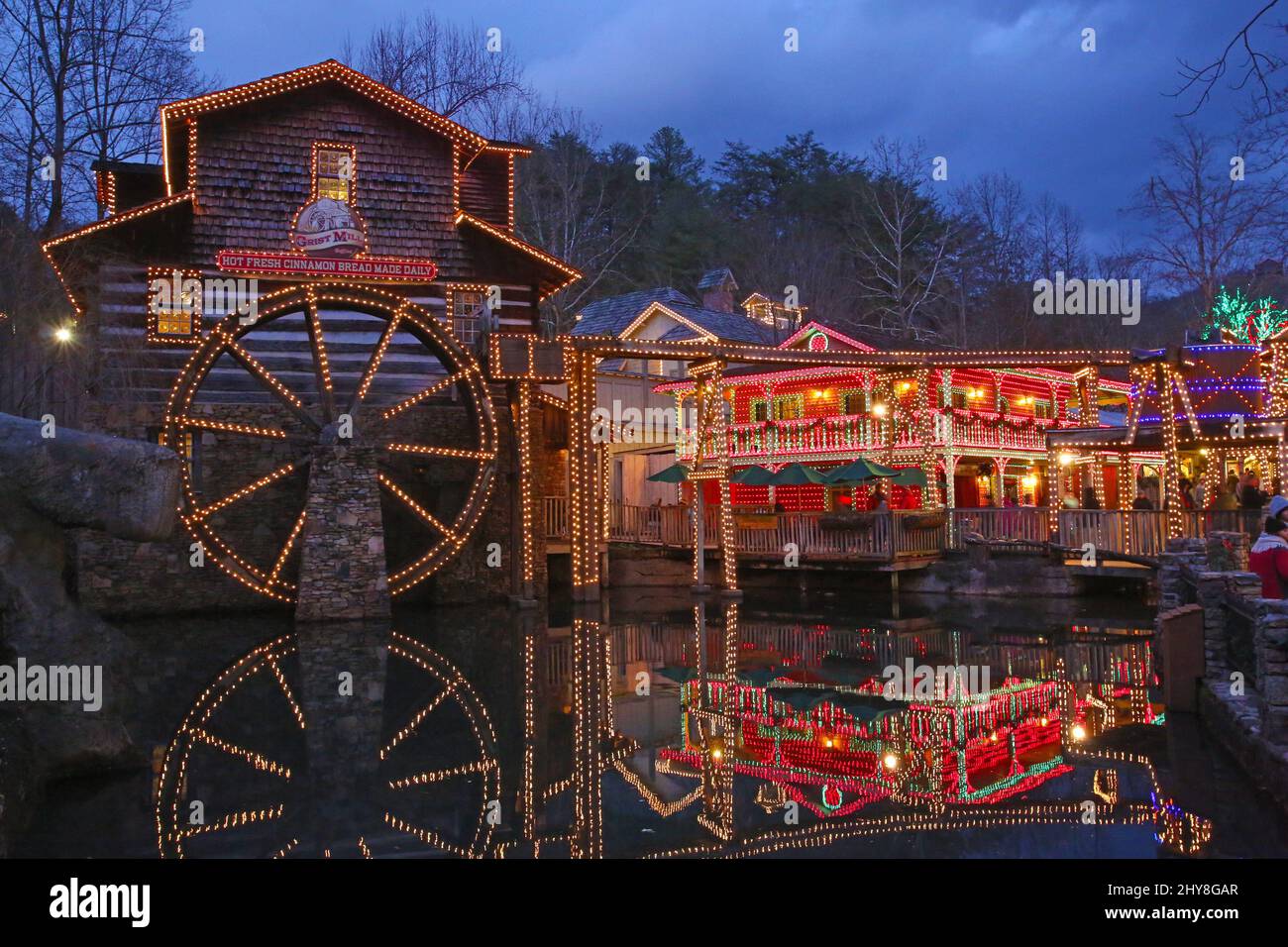 Ambiance Smoky Mountain Christmas à Dollywood 19 décembre 2015 Pigeon Forge, TN. Banque D'Images