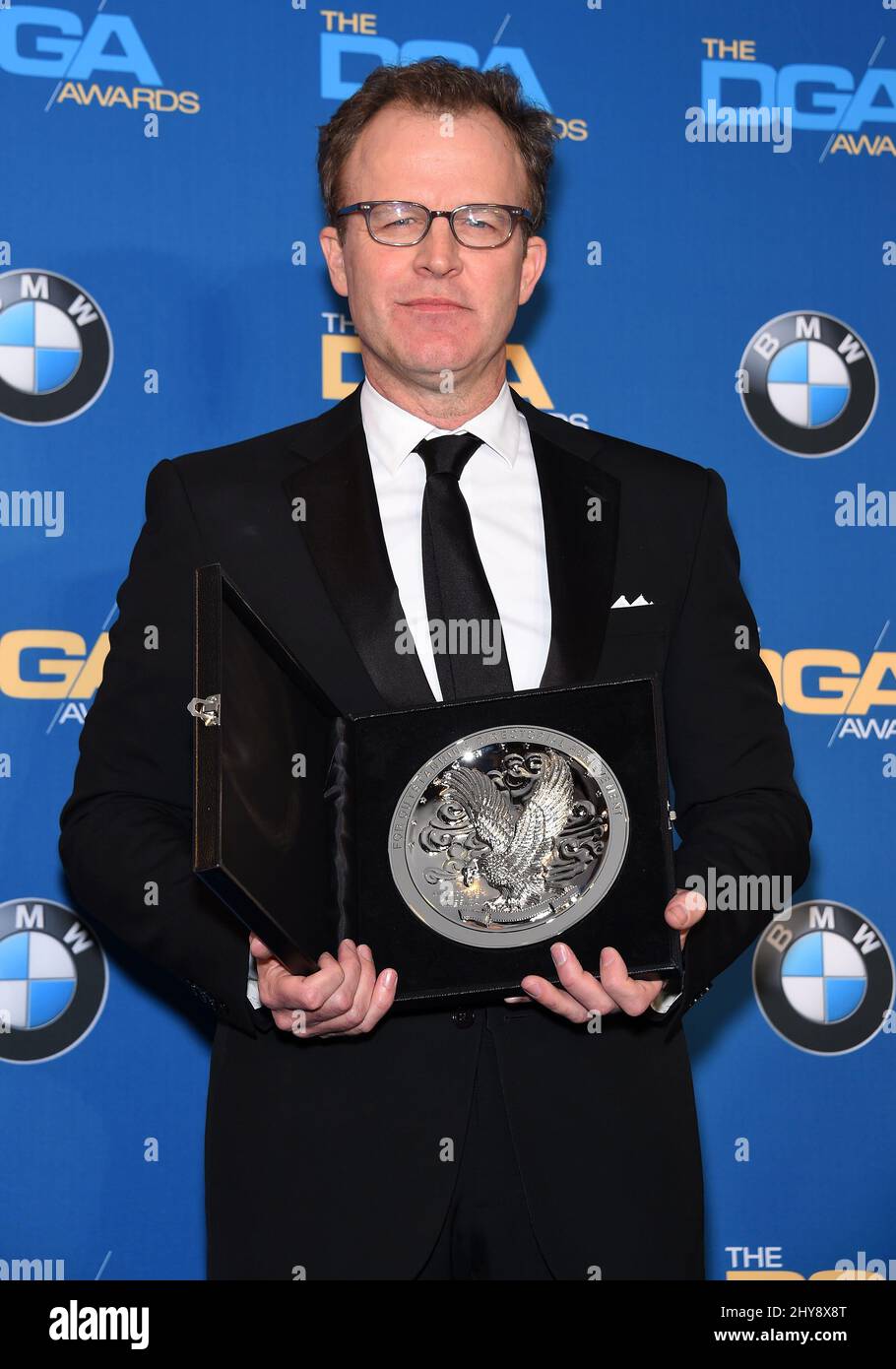 Tom McCarthy participant aux Directors Guild Awards 2016 qui se tiennent à l'hôtel Hyatt Regency Century Plaza de Century City, en Californie. Banque D'Images