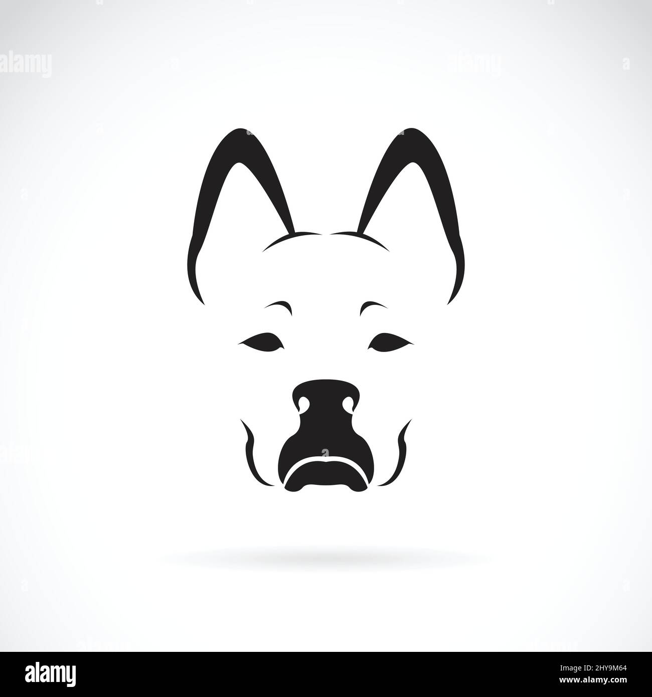 Vecteur d'un visage de chien sur fond blanc. Animal de compagnie. Illustration vectorielle superposée facile à modifier. Illustration de Vecteur