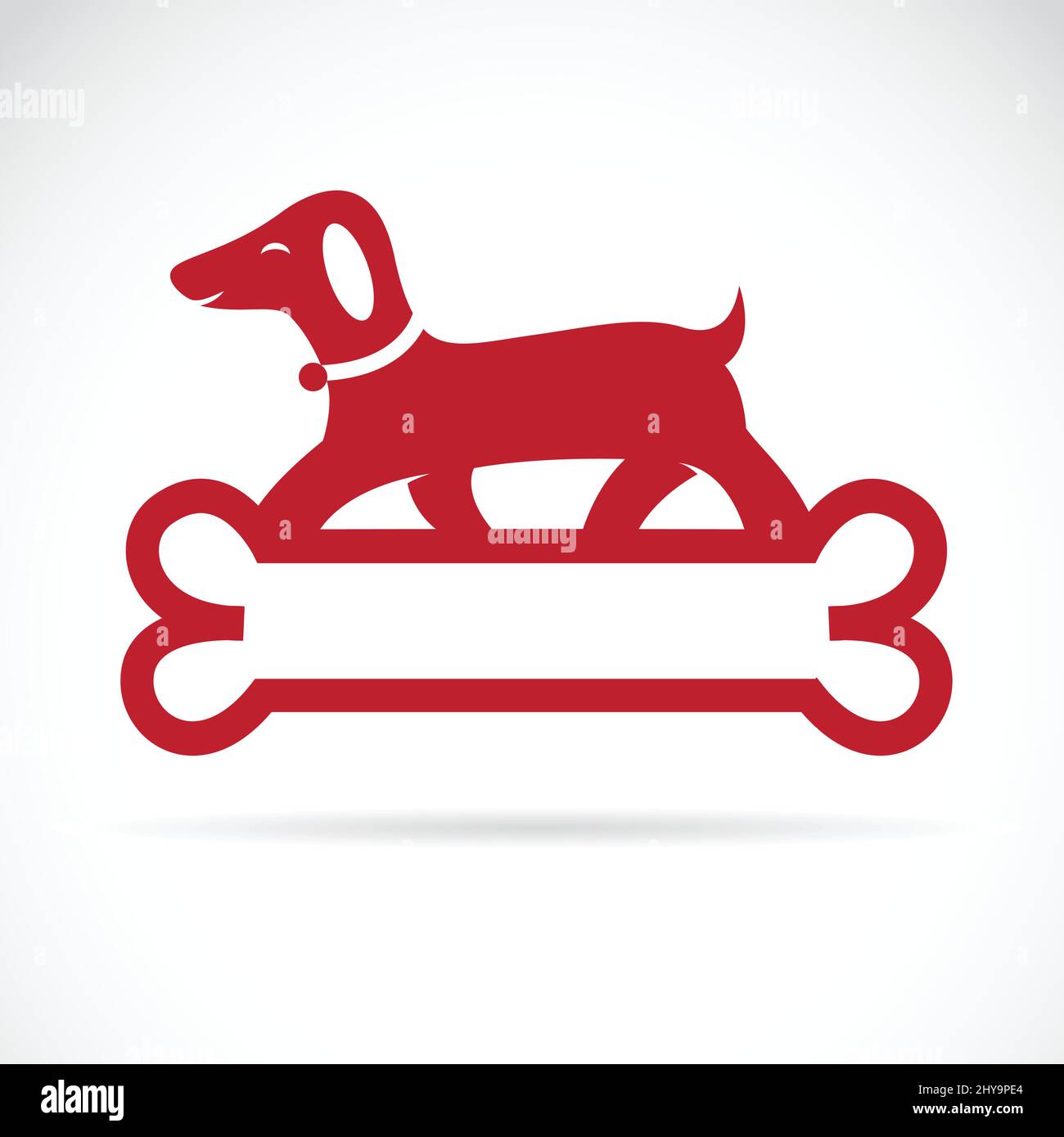 Image vectorielle d'un chien debout sur des os. Illustration vectorielle superposée facile à modifier. Illustration de Vecteur