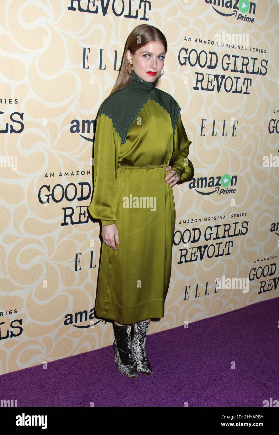 Geneviève Angelson Amazon tapis rouge première projection de la série originale de drama "Good Girls Revolt" tenue à Hearst Tower le 18 octobre 2016. Banque D'Images