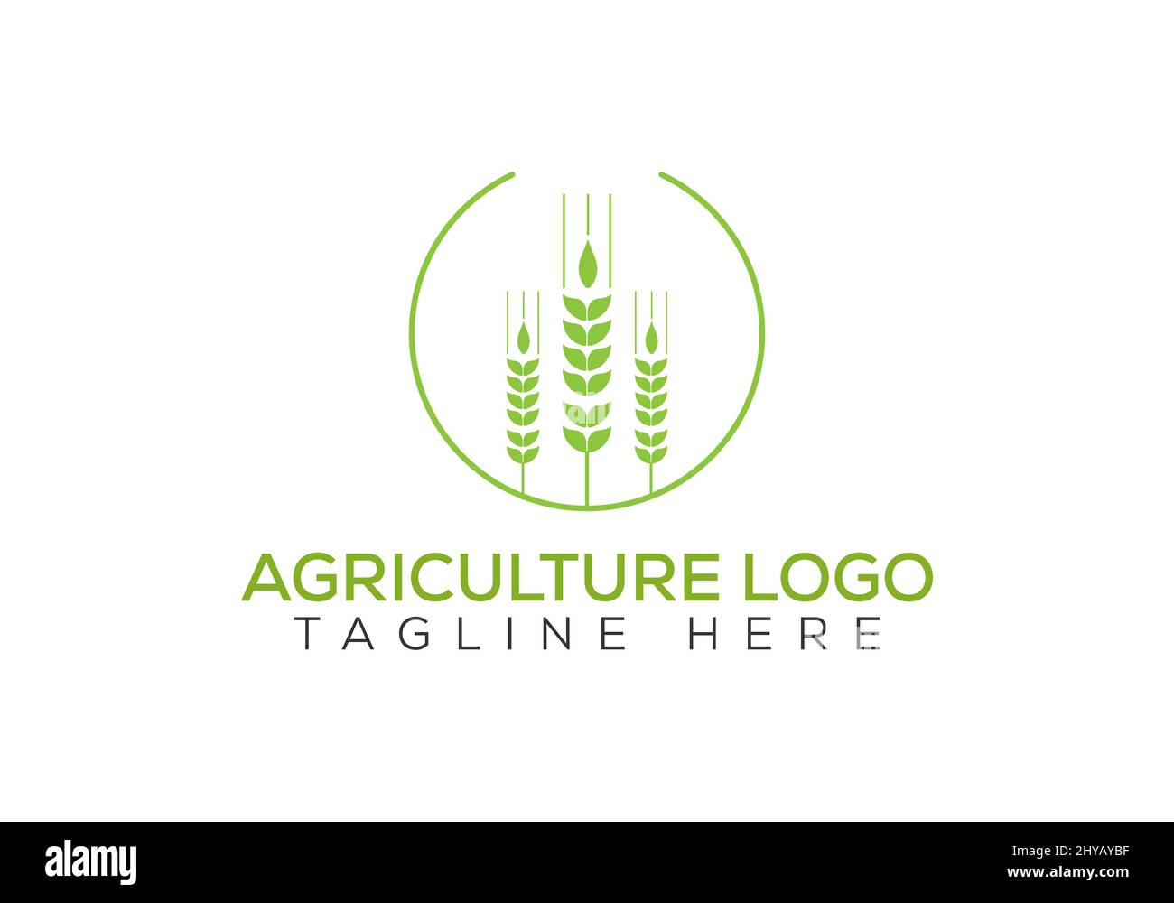 Modèle d'emblème du logo Agriculture. Agricultural Agro Farm, Agricultural, Eco-Farm Sign avec Sun et Agricultural Field Symbol Illustration de Vecteur