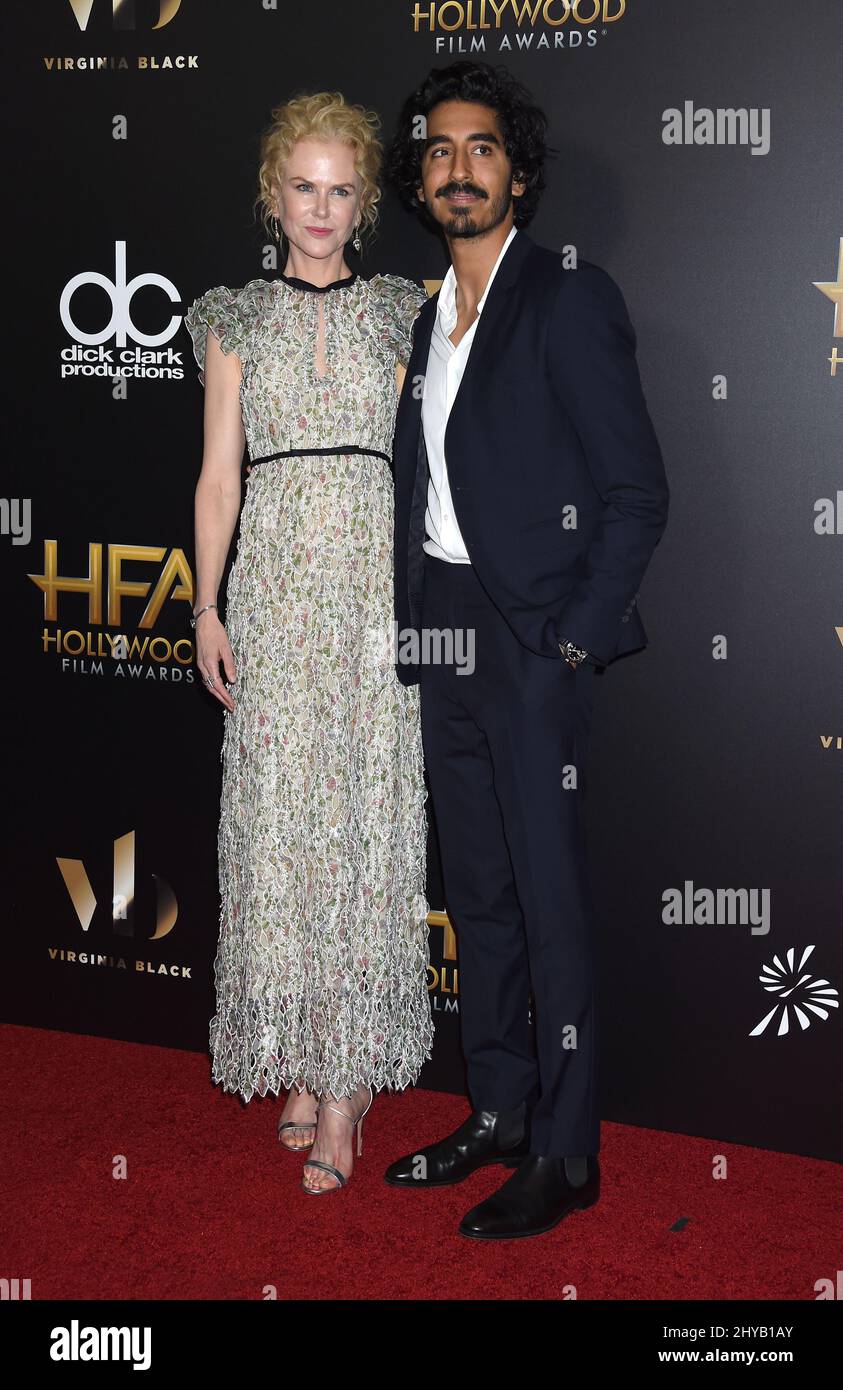 Nicole Kidman et Dev Patel assistent aux Hollywood film Awards 20th annuels à l'hôtel Beverly Hilton le dimanche 6 novembre 2016, à Beverly Hills, en Californie. Banque D'Images