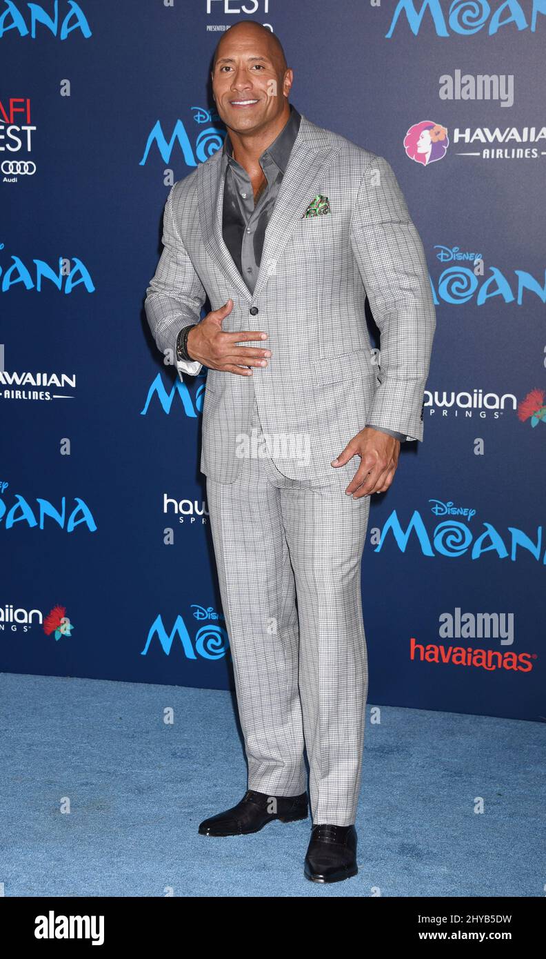 Dwayne Johnson participant à la première de 'Moana' à Los Angeles Banque D'Images