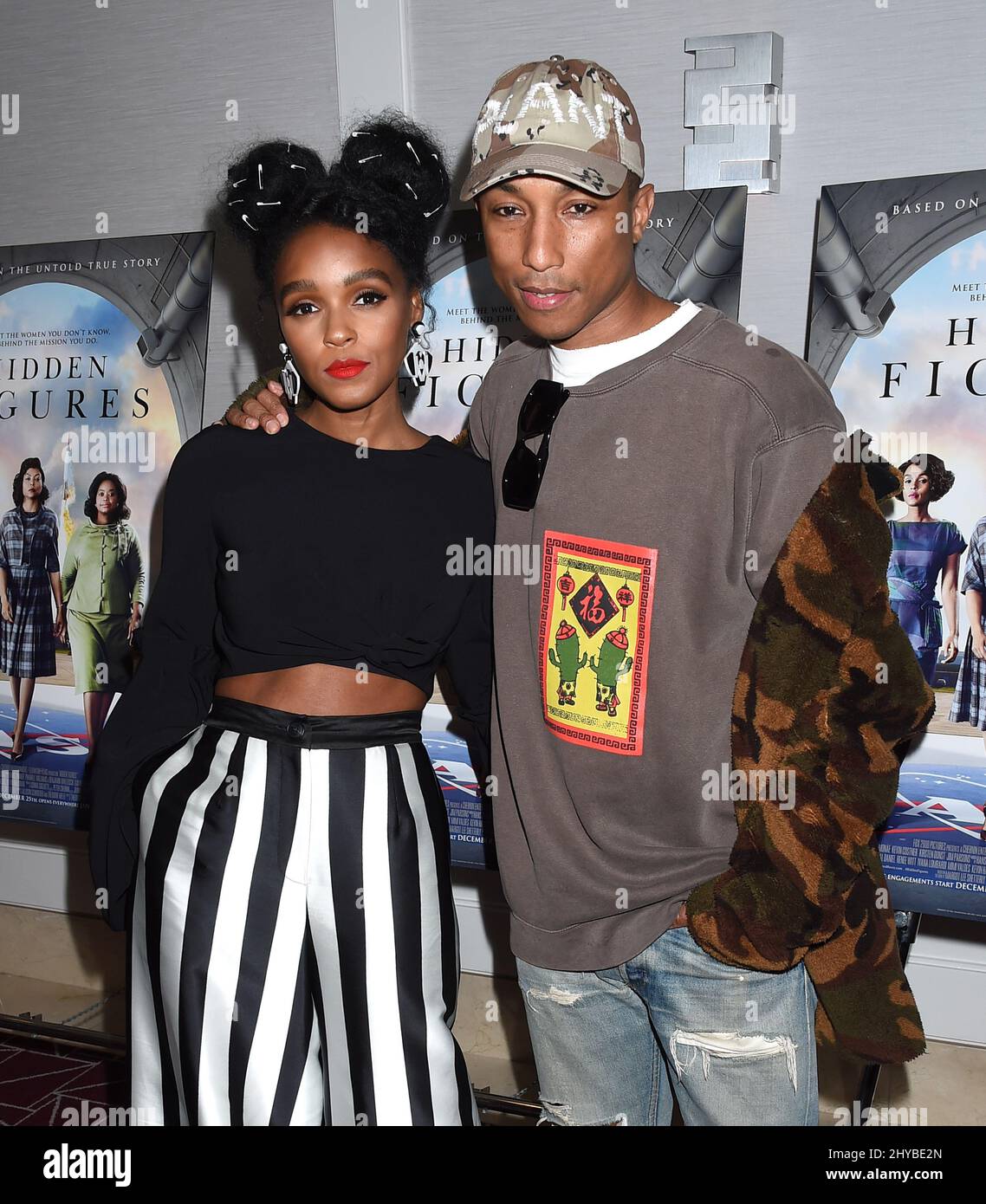 Janelle Monae et Pharrell Williams arrivent au screening spécial « Hidden Figures » qui s'est tenu à Londres West Hollywood Banque D'Images