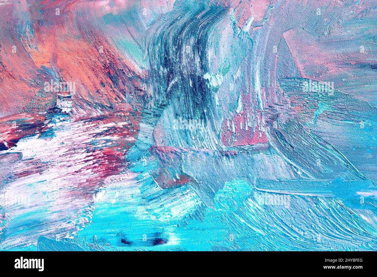 Imitation de texture d'huile - fond rose, bleu et sarcelle Banque D'Images