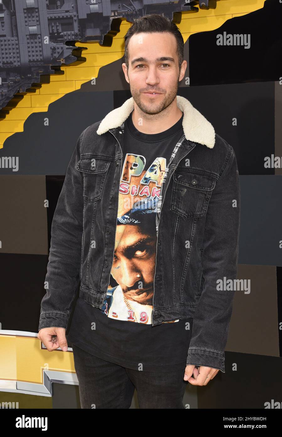 Pete Wentz participe au film Lego Batman à Los Angeles Banque D'Images
