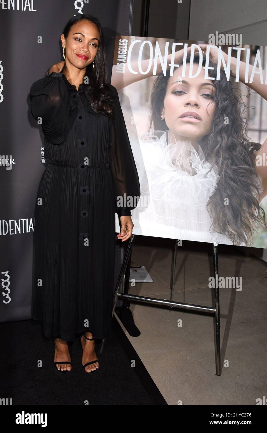 Zoe Saldana présent à Los Angeles le magazine confidentiel célèbre son numéro d'hiver avec Zoe Saldana tenu au 3033 WILSHIRE Banque D'Images