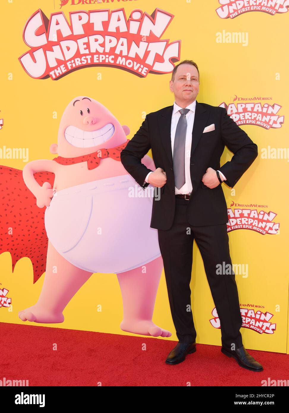 DAV Pilkey participant au sous-pantalon Captain : le premier film Epic à Los Angeles Banque D'Images