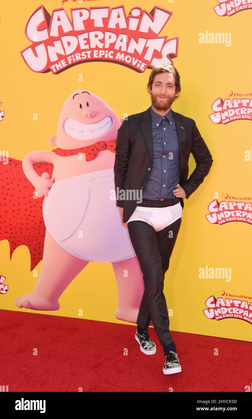 Thomas Middleditch participant au sous-pantalon Captain : le premier film épique à Los Angeles Banque D'Images