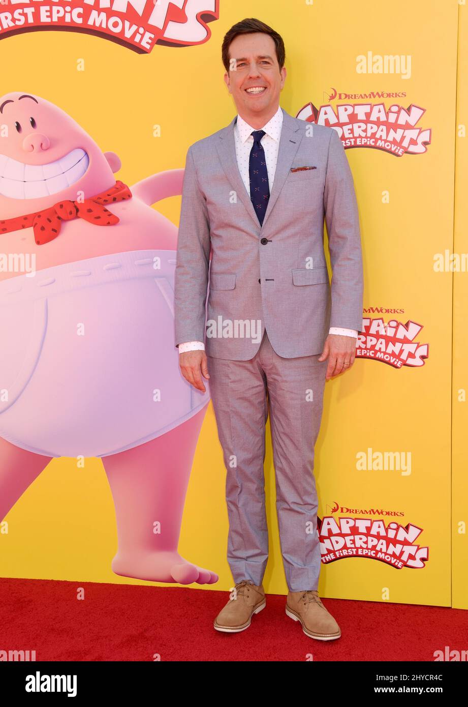 Ed Helms participant au sous-pantalon Captain : le premier film épique à Los Angeles Banque D'Images
