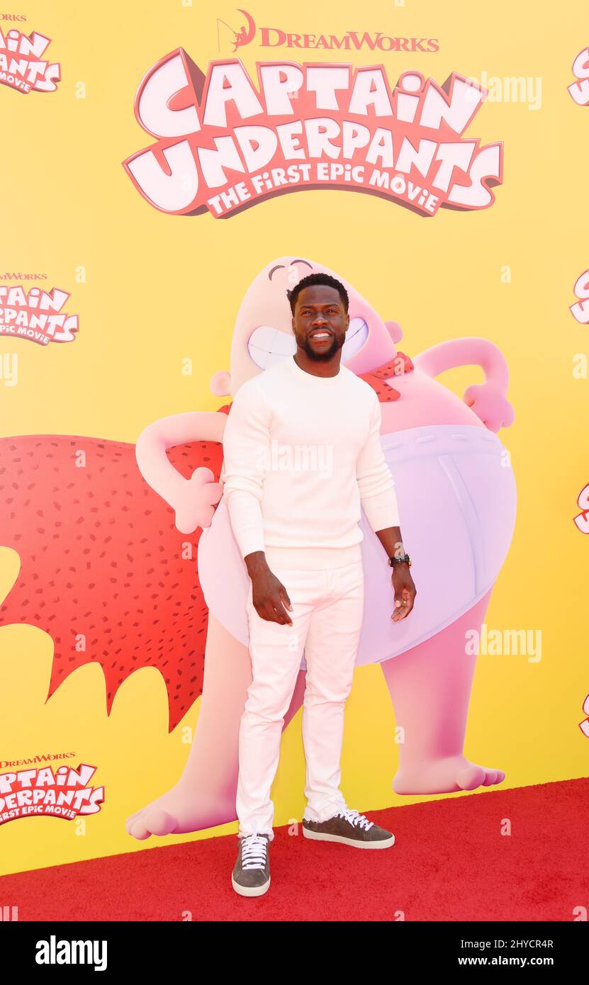 Kevin Hart assistant au sous-pantalon Captain : le premier film Epic à Los Angeles Banque D'Images
