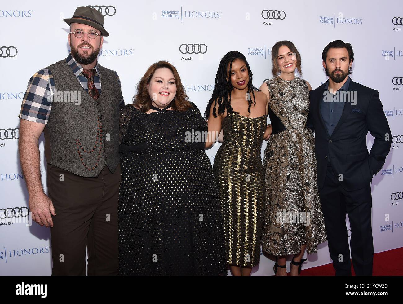 Chris Sullivan, Chrissy Metz, Susan Kelechi Watson, Mandy Moore assistant à l'édition 10th de l'Académie de télévision annuelle avec mention au montage Beverly Hills Banque D'Images