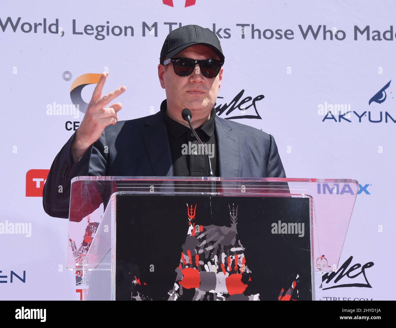 Kevin Feige assiste à la cérémonie de présentation de la main de Stan Lee qui s'est tenue au cinéma IMAX chinois de TCL Banque D'Images