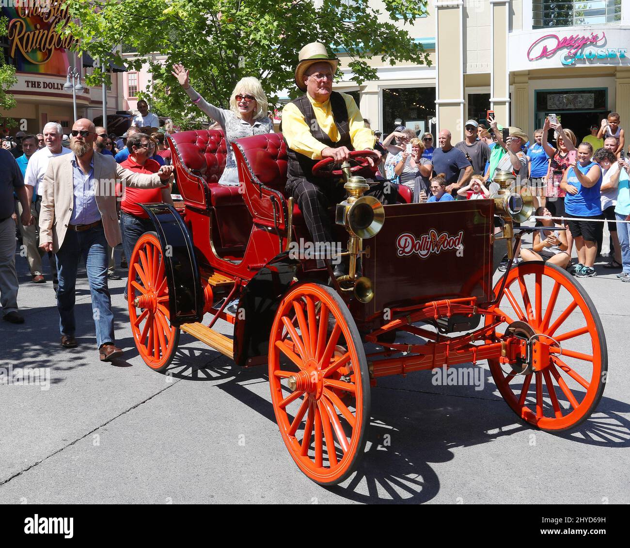 Dolly Parton visite Dollywood dans le Dewitt Banque D'Images