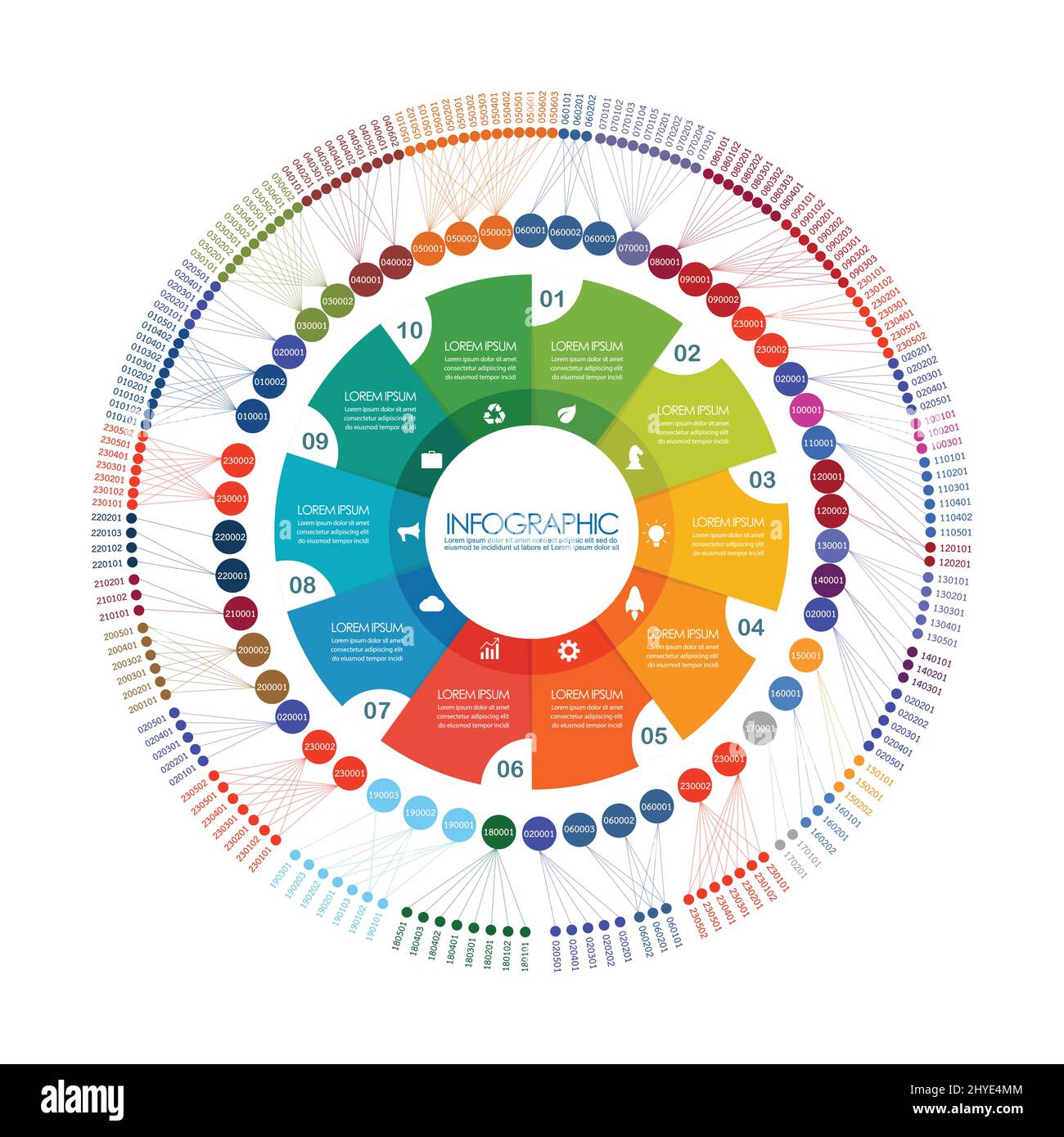 Modèle de présentation circulaire et graphique. Illustration du vecteur de concept métier Illustration de Vecteur