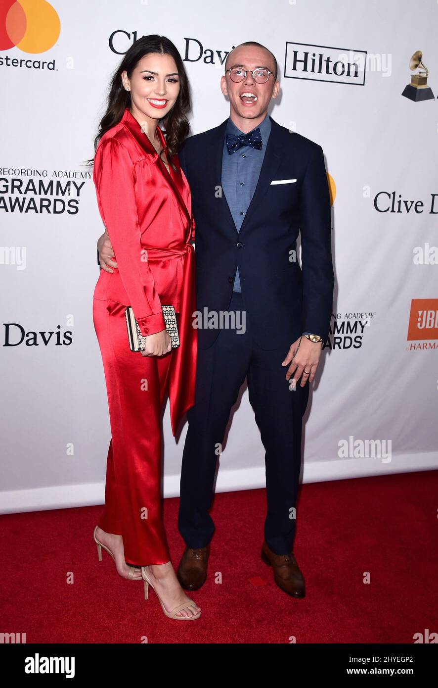 Logic et Jessica Andrea au Gala pré-Grammy 2018 et Salute to Industry Icons qui s'est tenu au Sheraton New York Times Square Hotel le 27 janvier 2018 Banque D'Images