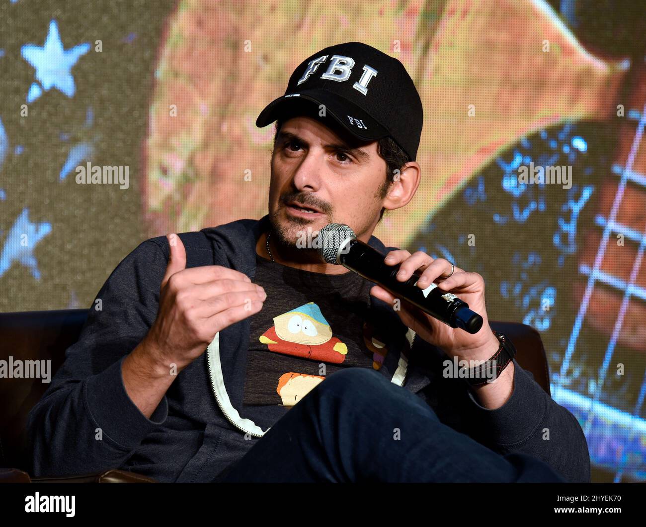 Brad Paisley parle de son avenir tout en continuant à honorer la tradition du pays pendant le Brad Paisley: The Art and the Artist au séminaire de radio de pays de 2018 tenu à l'hôtel Omni Nashville le 7 février 2018 à Nashville, TN Banque D'Images