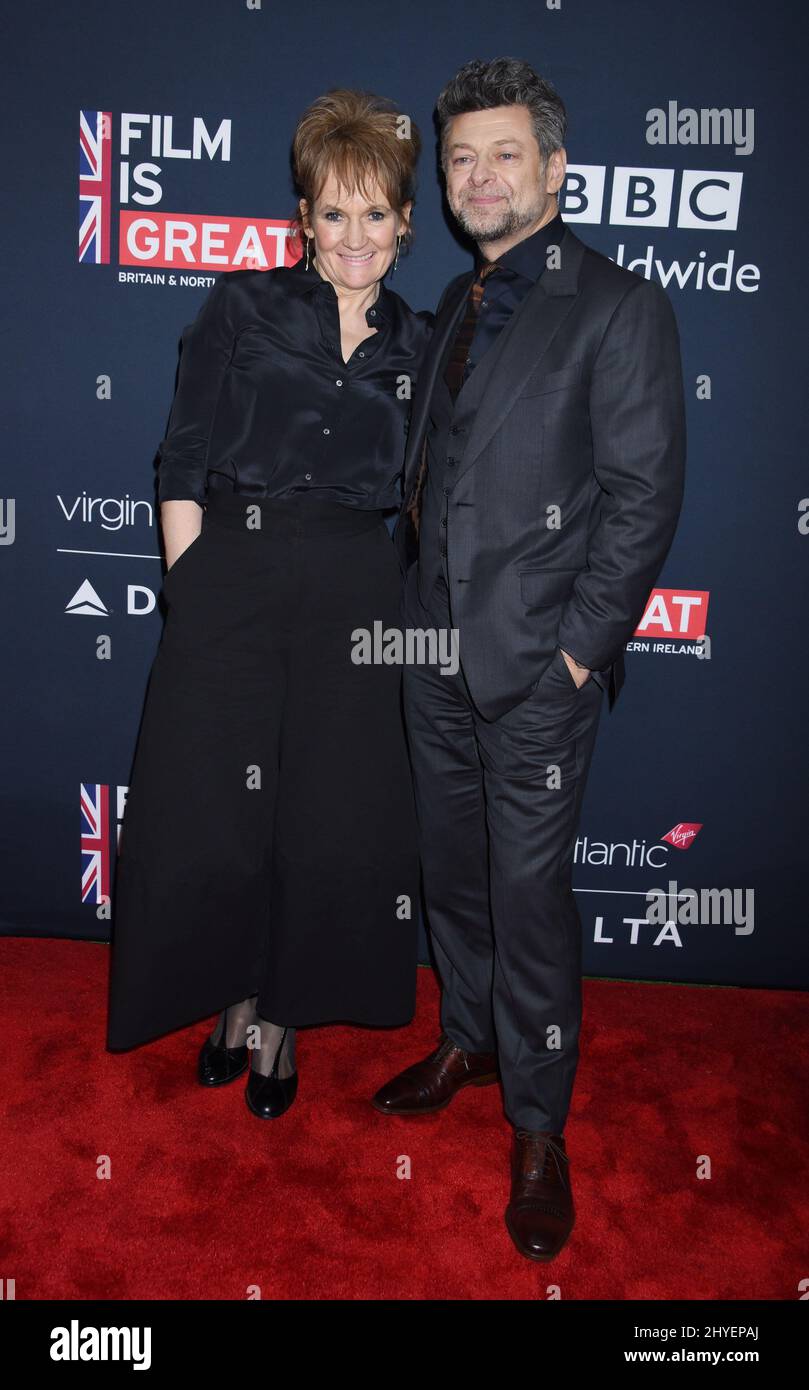 Andy Serkis et Lorraine Ashbourne arrive pour le film est une grande réception en l'honneur de la British nominés pour le 90e Academy Awards organisé par le Consul général Mike Howells et BAFTA Los Angeles Président Kieran Breen au British Résidence à Los Angeles. Banque D'Images