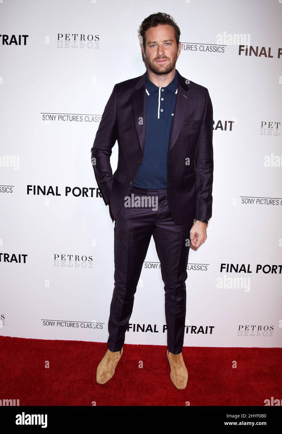 Armie Hammer assiste au portrait final Los Angeles Special screening tenu au Pacific Design Center à West Hollywood, Californie. Banque D'Images