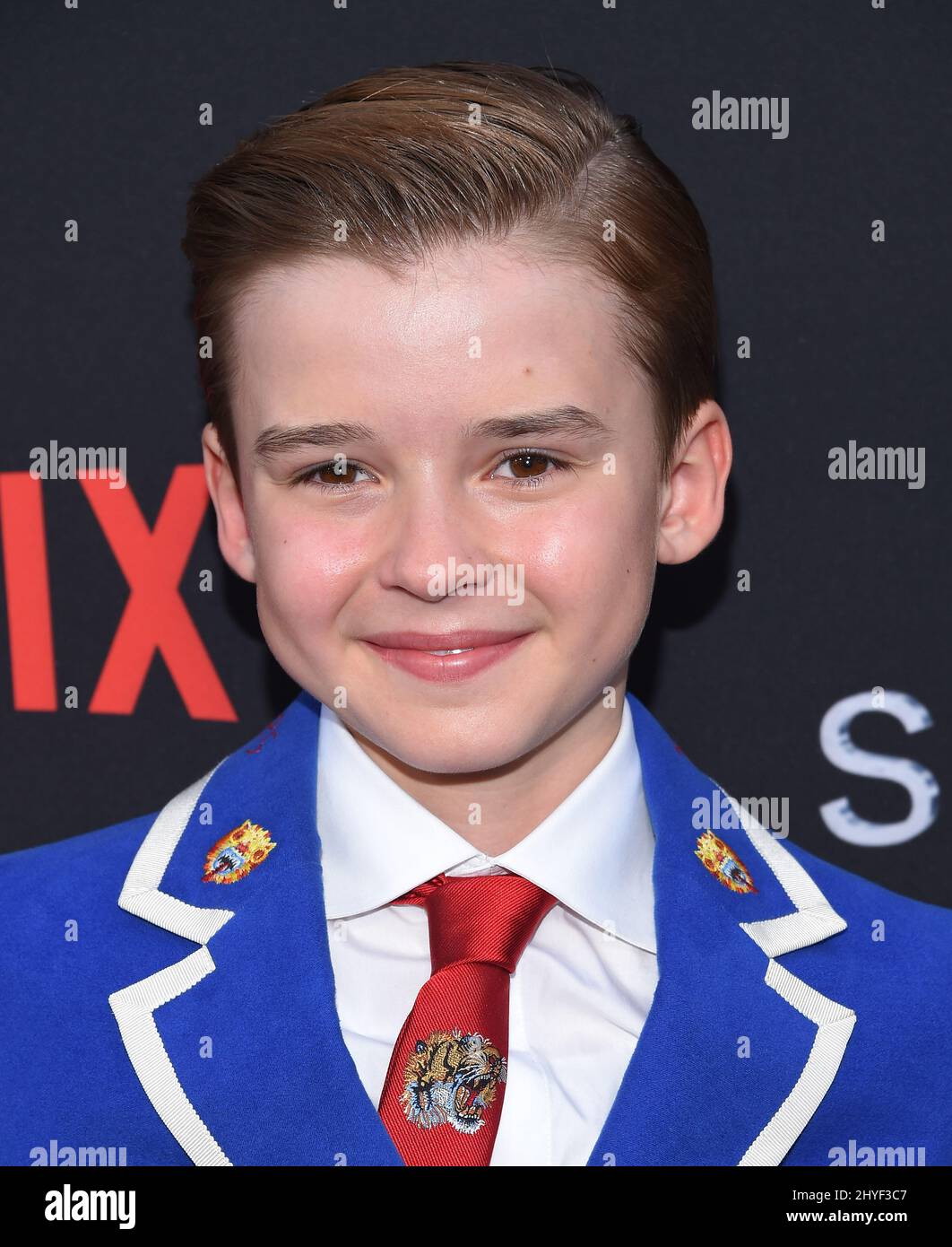 Maxwell Jenkins à la première saison 1 de Netflix au Cinerama Dome le 9 avril 2018 à Hollywood, aux États-Unis. Banque D'Images