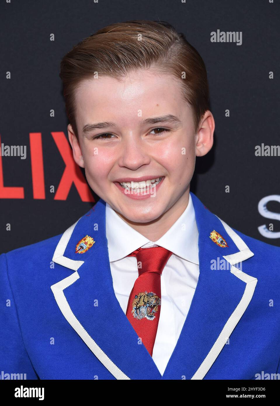 Maxwell Jenkins à la première saison 1 de Netflix au Cinerama Dome le 9 avril 2018 à Hollywood, aux États-Unis. Banque D'Images