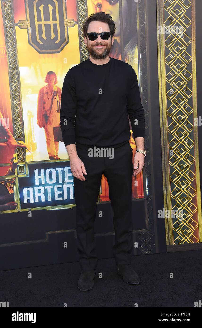 Charlie Day (L) and his wife Mary Elizabeth Ellis attend the premiere of  'Hotel Artemis' at the Regency Bruin Theatre in Los Angeles, California on  May 19, 2018. Photo by Chris Chew/UPI