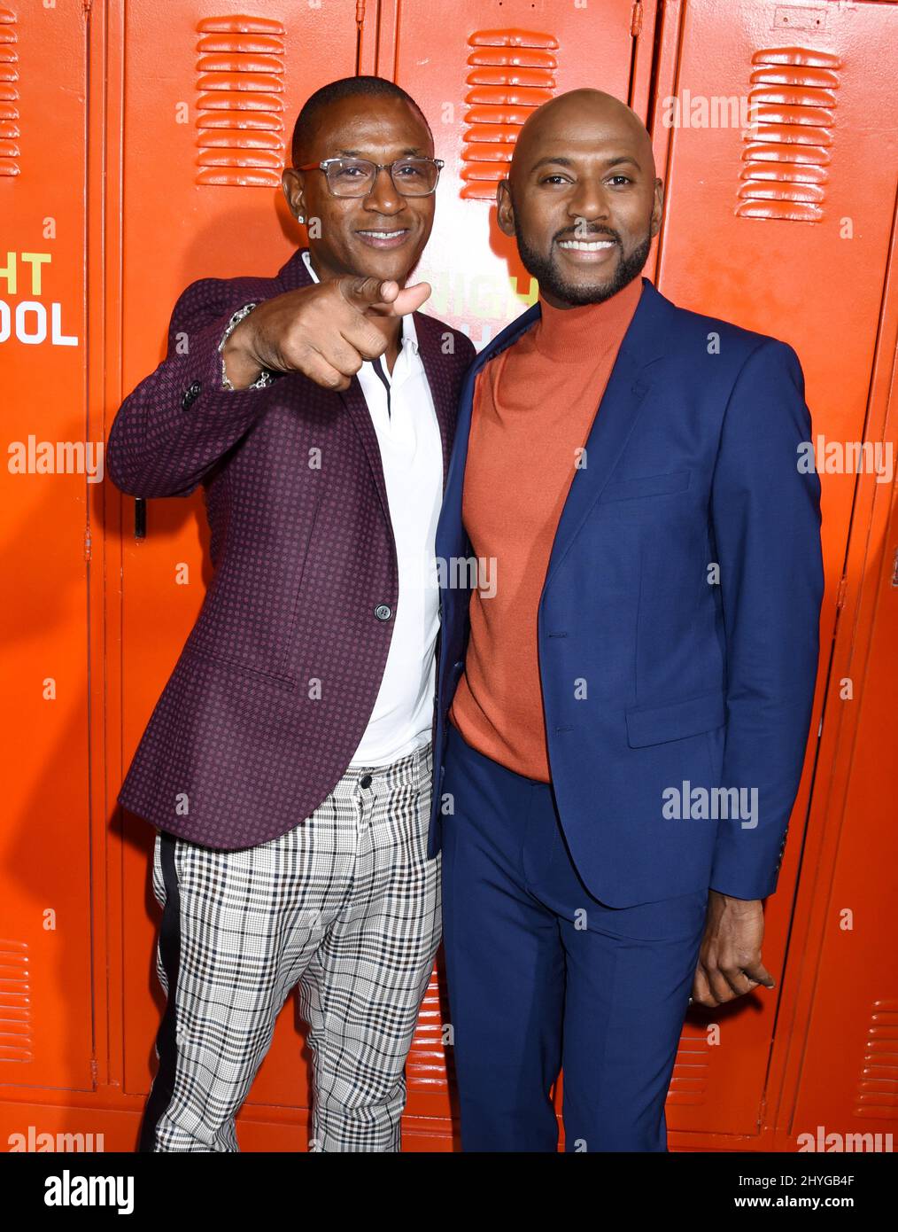 Tommy Davidson et Romany Malco assistent à la première de l'école de nuit à Los Angeles, en Californie Banque D'Images