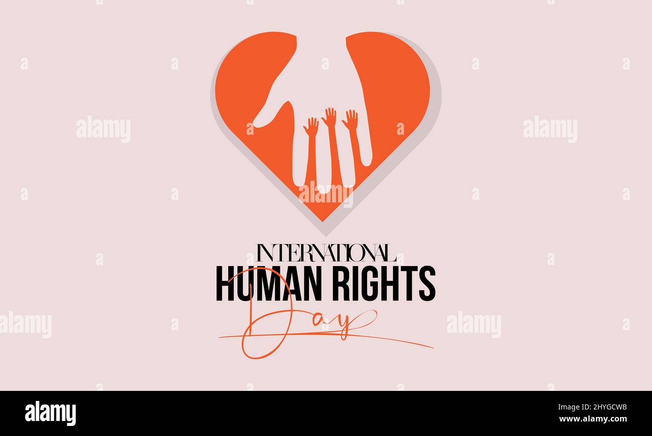 Journée des droits de l'homme. Modèle vectoriel de droits de l'homme pour bannière, carte, affiche, fond. Illustration de Vecteur