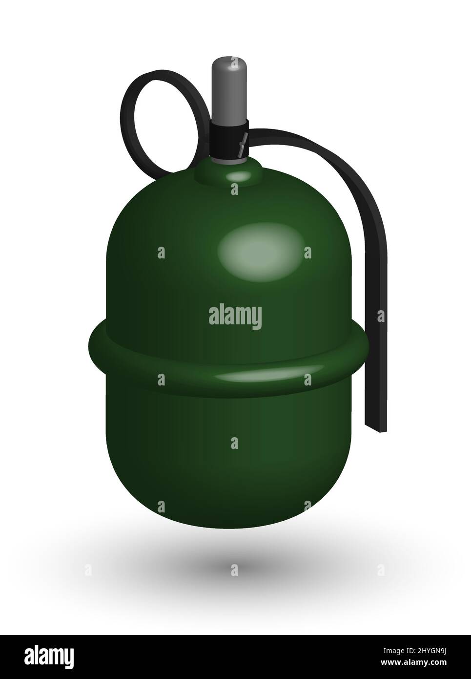 Isométrique combat offensive grenade à main avec anneau. Objets explosifs, arme de soldat. Vecteur réaliste 3D isolé sur fond blanc Illustration de Vecteur