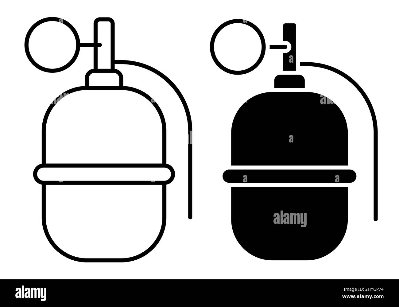 icône linéaire. Combat offensive grenade défensive avec anneau. Objets explosifs, arme de soldat. Vecteur noir et blanc simple isolé sur le backgrou blanc Illustration de Vecteur