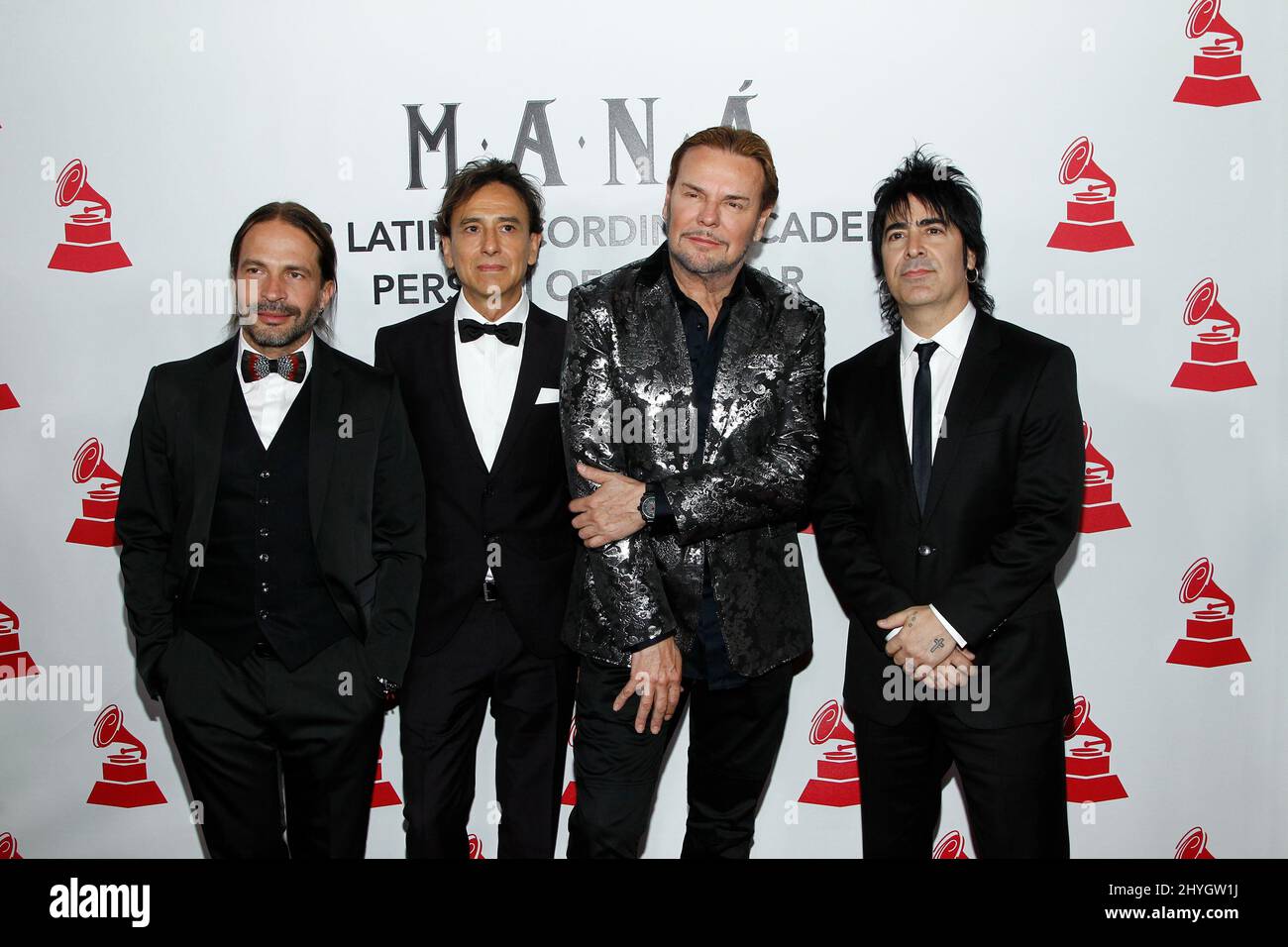 Sergio Vallin, Juan Calleros, Fher Olvera, Alex Gonzalez de Mana participant au Gala de la personne de l'année 2018 de l'Académie latine d'enregistrement à Las Vegas Banque D'Images