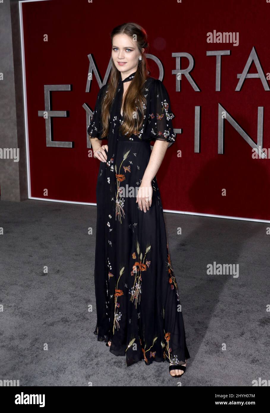 Hera Hilmar participant à la Mortal Engines Premiere à Los Angeles Banque D'Images