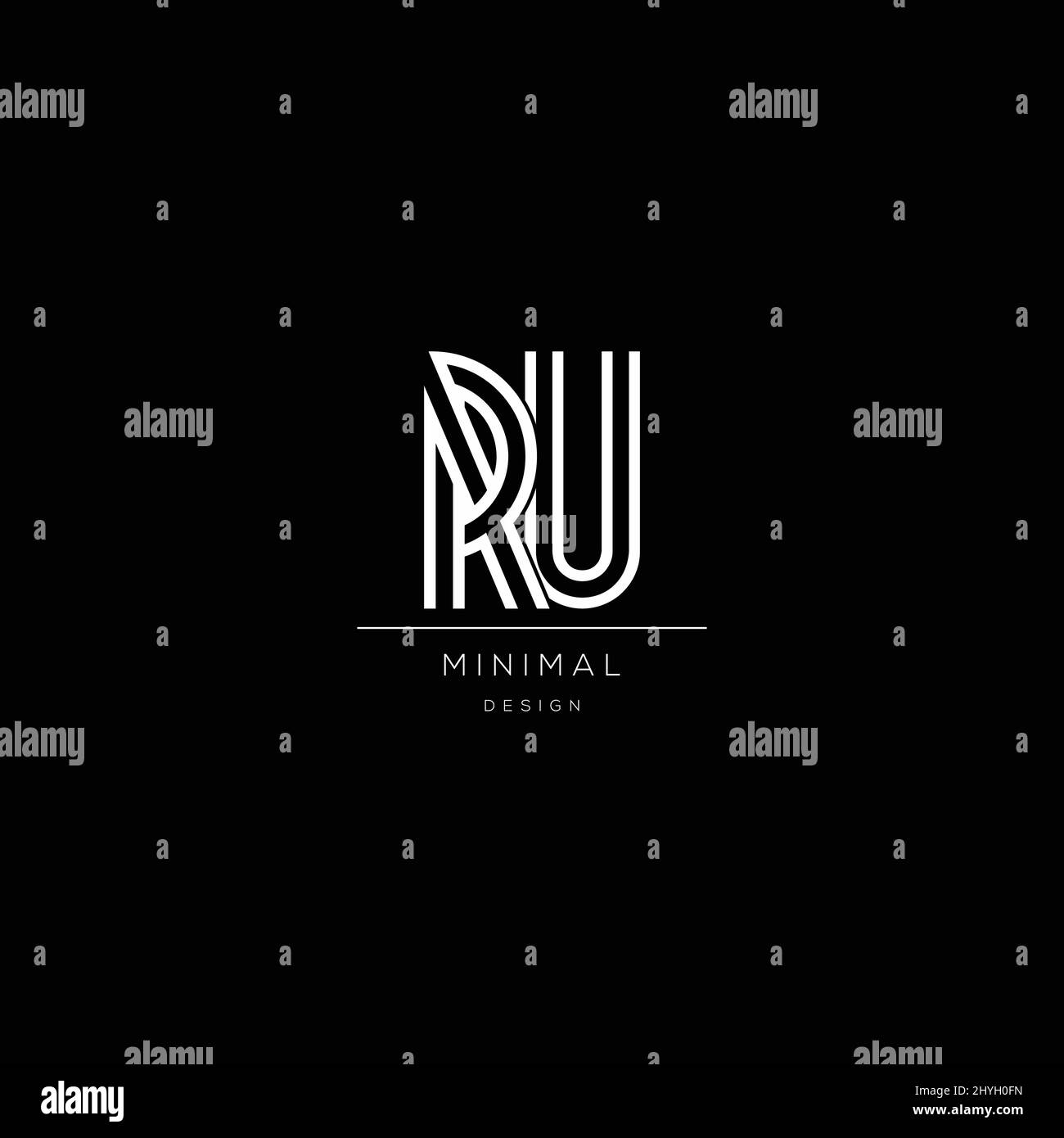 Initial ru logo vector vectors Banque de photographies et d’images à ...