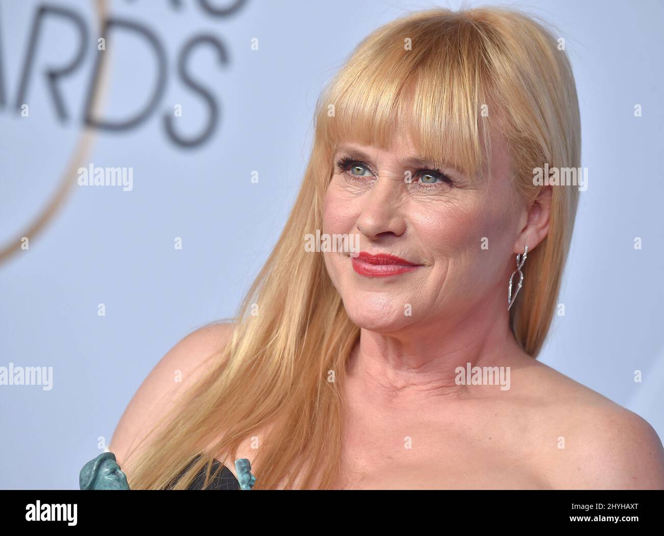 Patricia Arquette dans la salle de presse des prix annuels de la Guilde des acteurs de l'écran 25th, qui se tiennent à l'Auditorium du Sanctuaire Banque D'Images